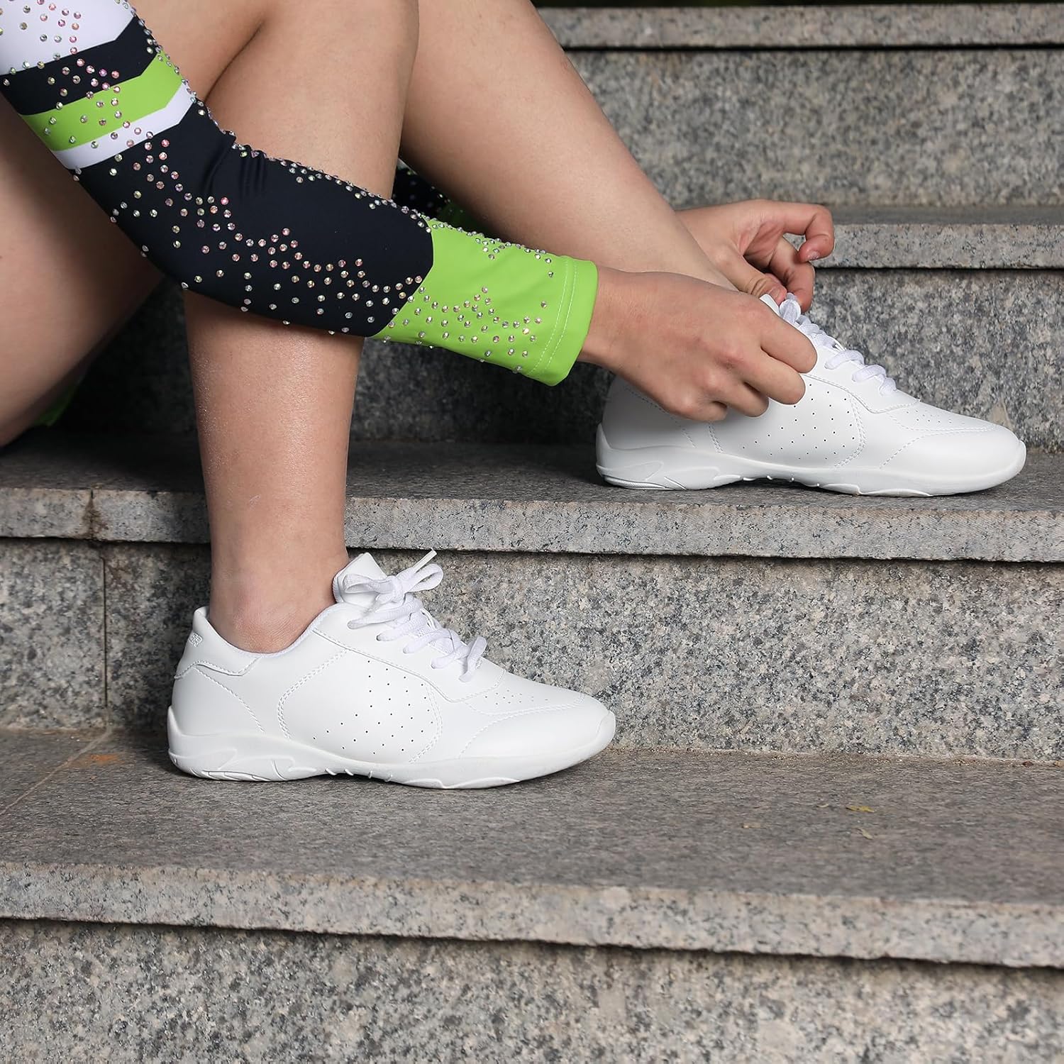 Girls White Cheer Shoes Women Lightweight Cheerleading Shoes Competition Sneakers - Image 7