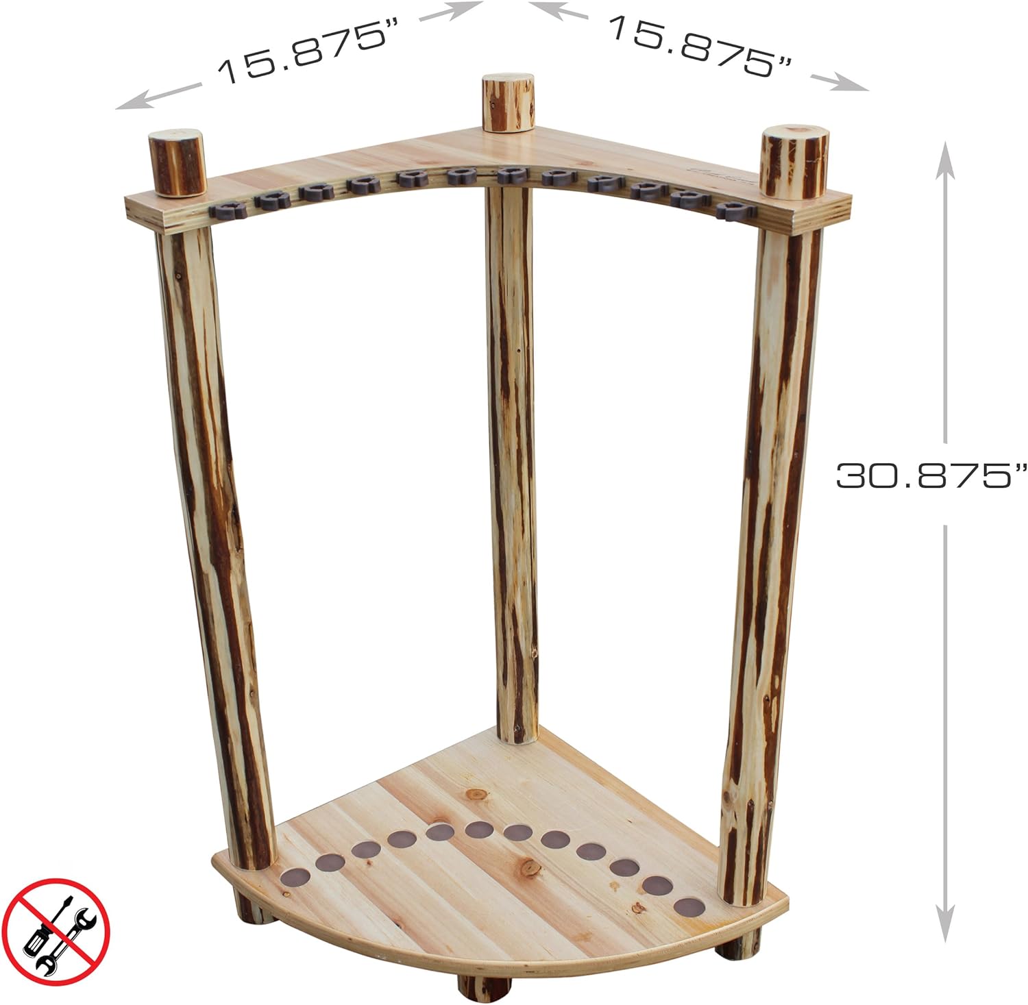 Rush Creek Creations Rustic Log 12 Fishing Rod Storage Corner Rack - Handcrafted Solid Pine - No Tool Assembly, wood (37-0029) : Everything Else