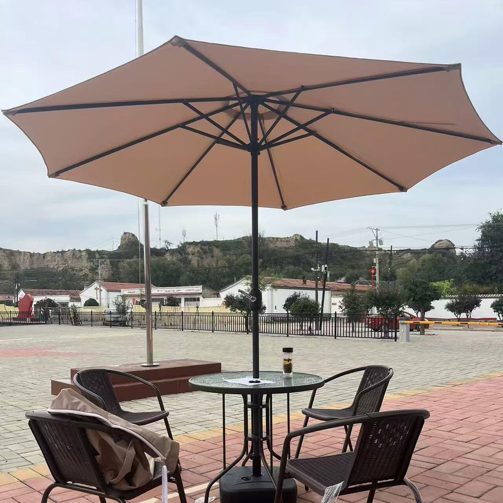 Kawiarnia, Parasol Przeciwsłoneczny, Osłona Przeciwsłoneczna, Przenośny Parasol Przeciwsłoneczny O Długości 2,7 Metra, Odpowiedni Zarówno Na Słoneczne, Jak I Deszczowe Dni.