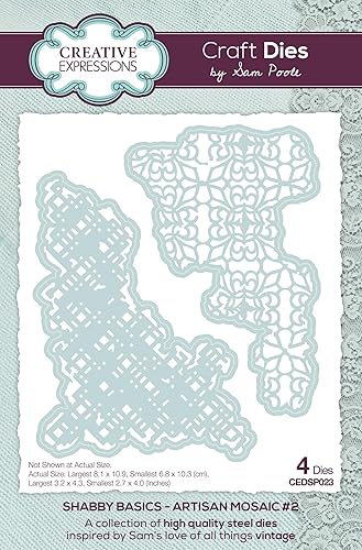 Miniatura 1 de Creative Expressions Shabby Basics - Troquel artesanal #2 para manualidades, 3.2 x 4.3 pulgadas, marrón