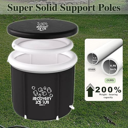 Miniatura 4 de CookerySphere Ultimate Plunge Immersion - Bañera de hielo inflable extra grande de 33.5 pulgadas, solución de recuperación portátil para atletas,