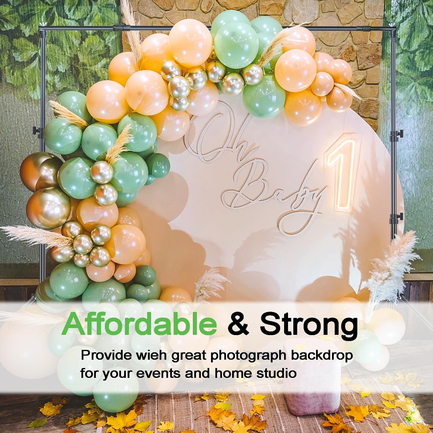 Green Screen Backdrop Kit, 10x6.6ft Photo Background Stand, Photo Booth Props Adjustable Photography Background Stand for Photoshoot, Projector Screen, Movie Screen, Parties, Events, Decoration