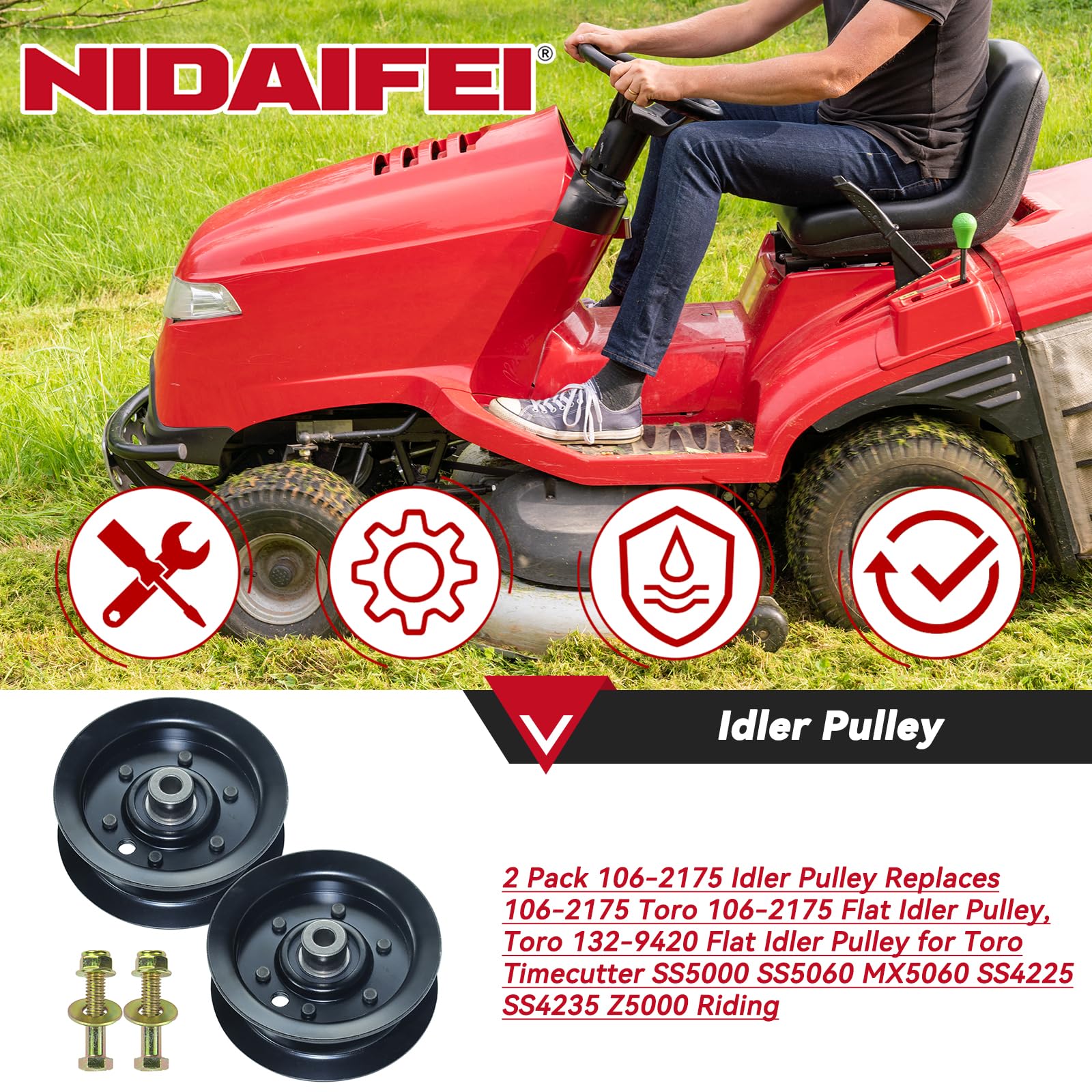 106-2175 Idler Pulley Kit – Replaces Toro 132-9420, Fits