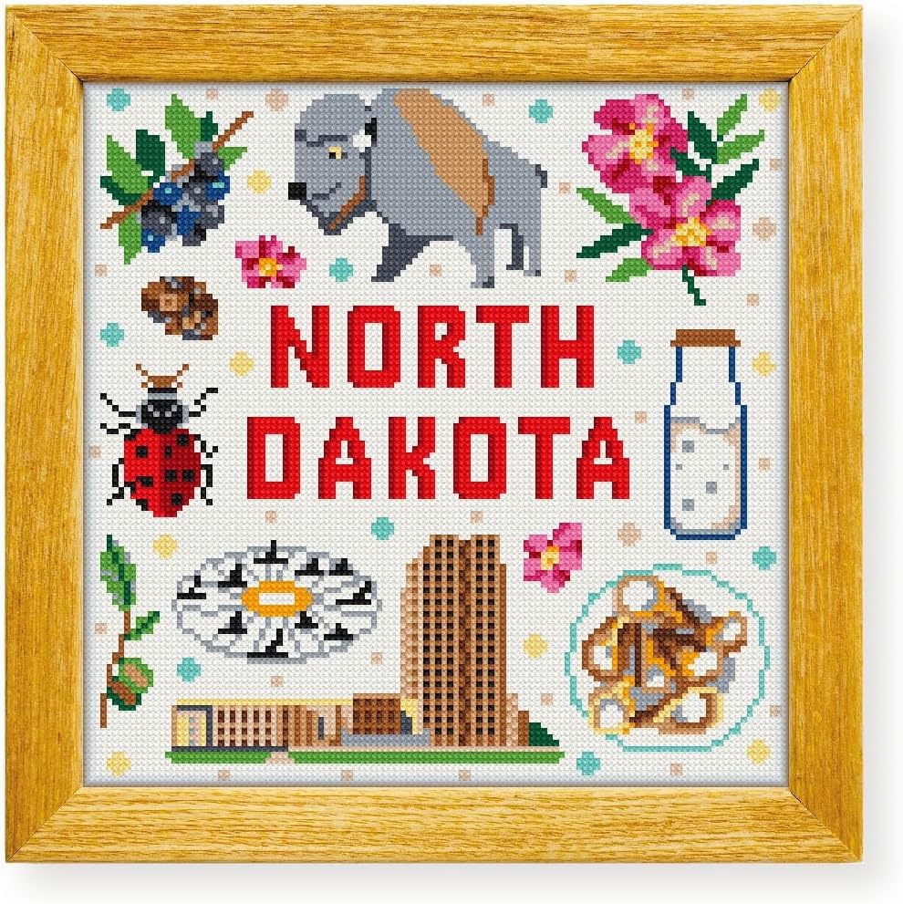 Awesome Pattern Studio North Dakota Collection DS1937, Diamond Painting Kit, Diamond Art Kits for Adults, Full Drill 5D Diamond Dots Kits. All Items Included.