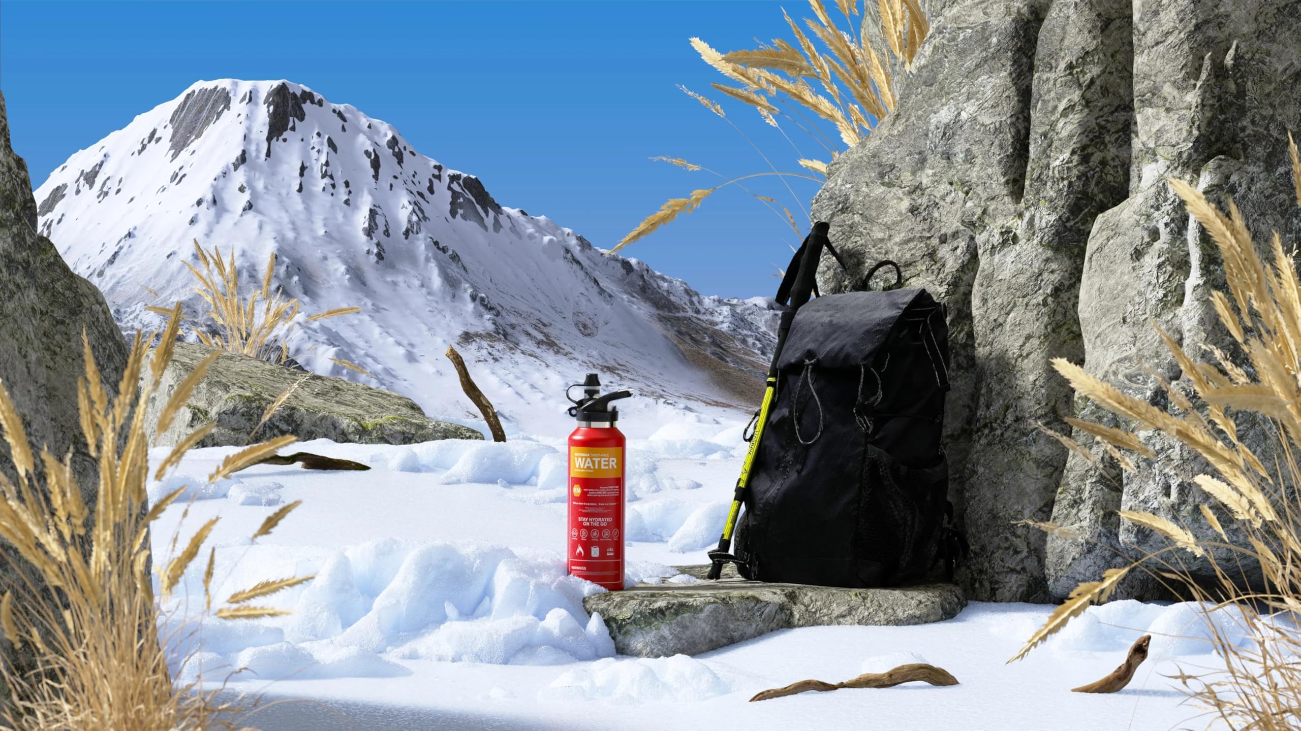 REVOMAX Sportflasche, 950 ml (32oz), WEISS, mit Einhandöffnung, hält 36 Stunden kalt oder 18 Stunden heiß, auslaufsicher, Sportflasche für Schule, Reisen, Fitnessstudio etc.