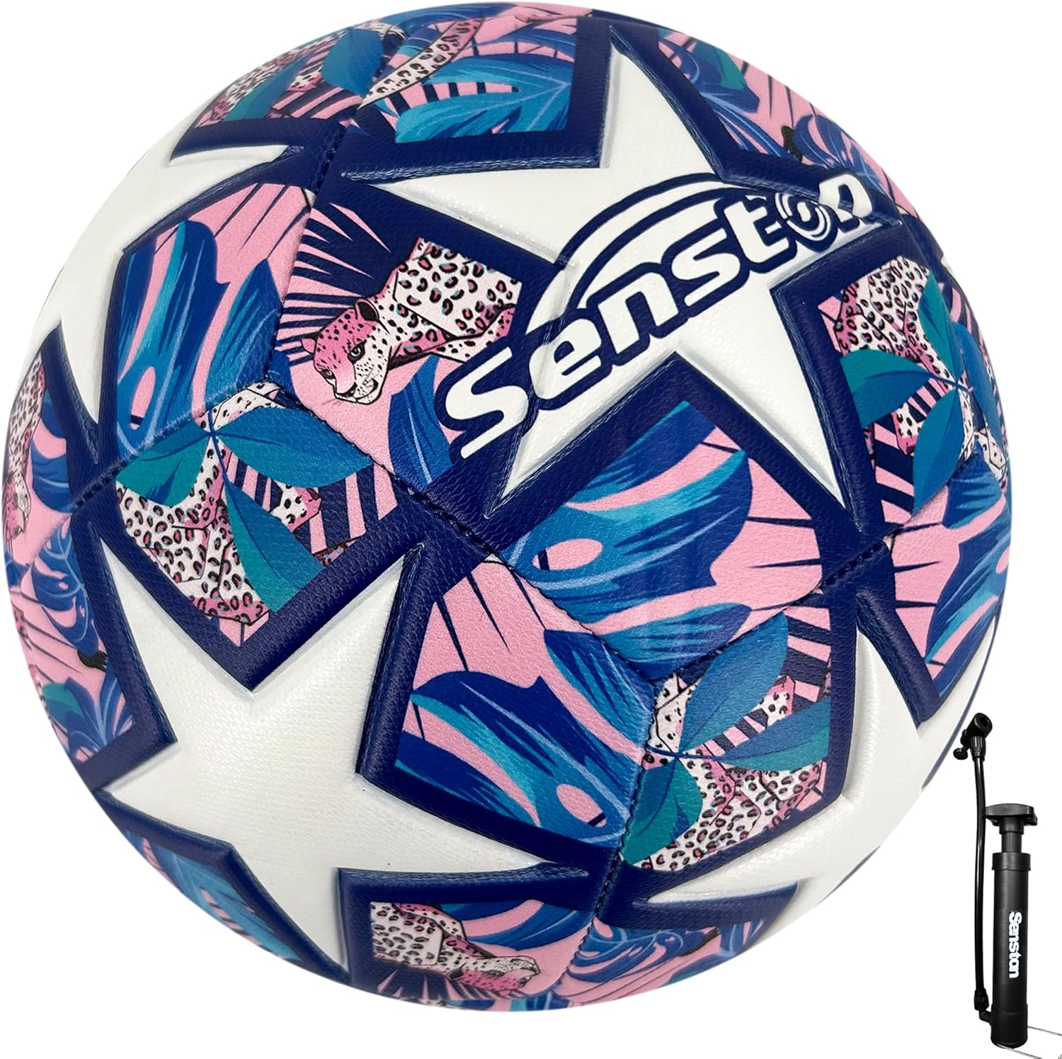 Senston Soccer Ball Size 3 & Size 4 & Size 5 for Kids and Adult Official Match Training Soccer Ball with Pump