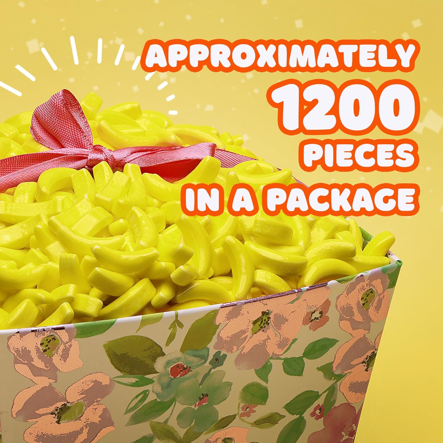 Bananas Runts Candy - about 1200 psc 1.7 LB Hard Candy Bulk Gumball Machine Refills - Banana Candies for Cake Decorations Goody Bags Party Favors - Yellow Candies Easter Basket Stuffers Pinata