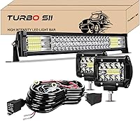 Vista 1 de TURBO SII Barra de luz LED de 22 pulgadas, triple fila, 306 W, 30600 lúmenes, haz combinado de inundación, 2 unidades, 4 pulgadas, 60 W, luces LED