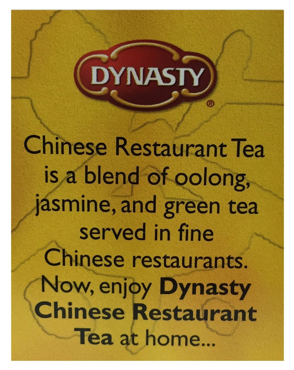 Dynasty 100% Natural Tea 16 Individual Tea Bags Per Pack (Chinese Restaurant, 6 Pack)