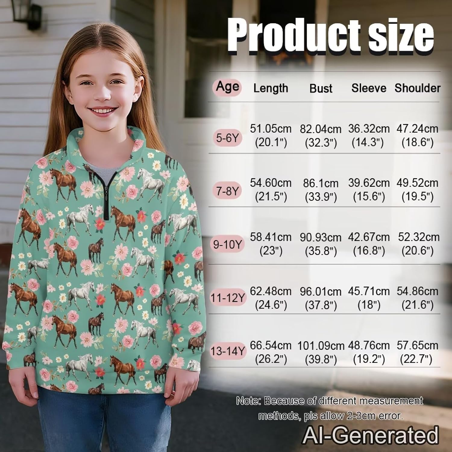Renewold Girls Boys 1/4 Zipper Sweatshirts Casual Athletic Oversized Long Sleeve Pullover Tops Kids Hoodie Sweatshirts