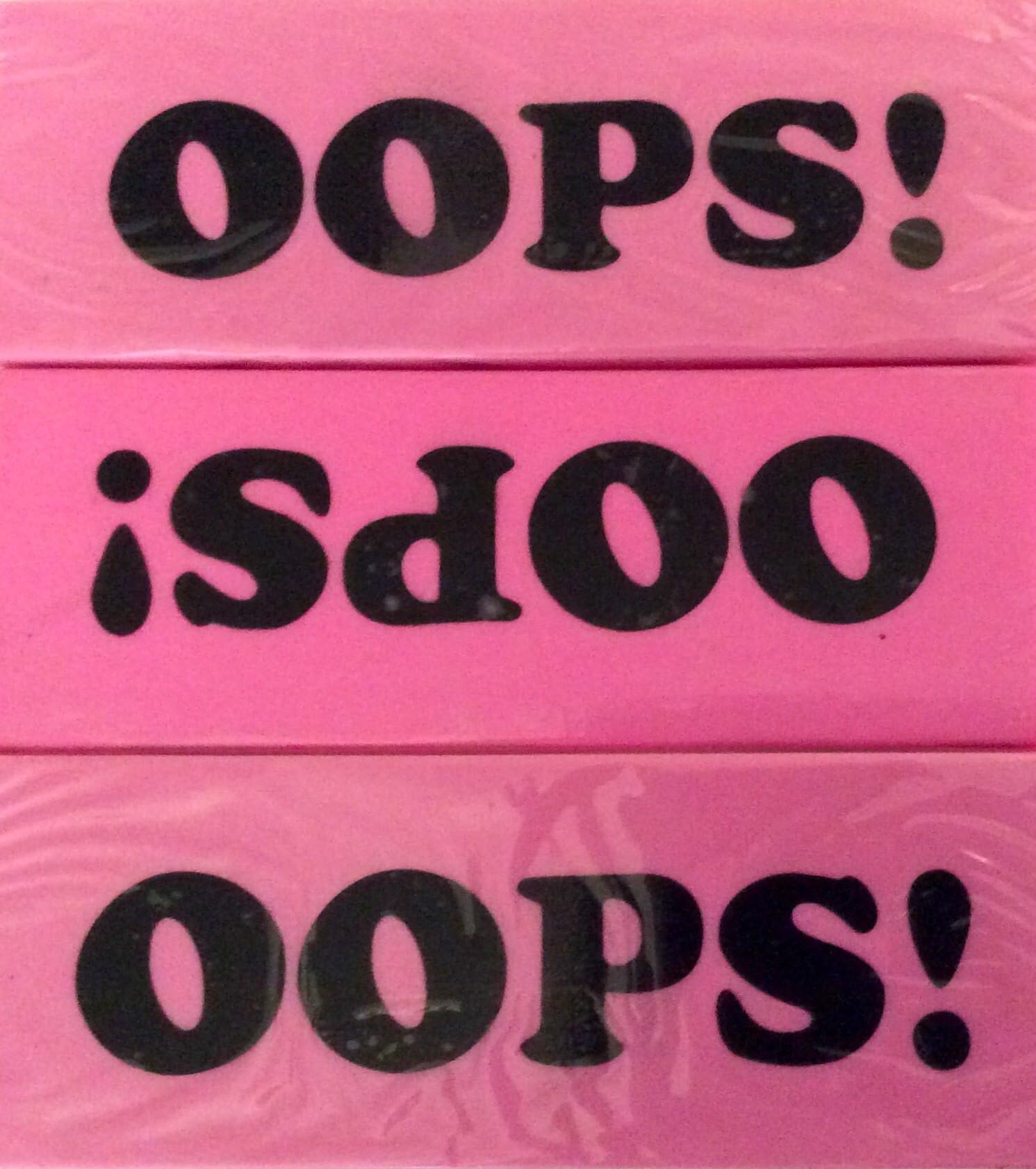 Oops Big Pink Eraser 3 Pack