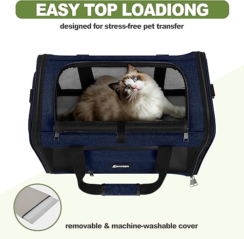 Miniatura 41 de Transportador para gatos de 18 x 11 x 11 pulgadas, bolsa de viaje para mascotas de lados suaves de más de 15 libras, jaula portátil para perros