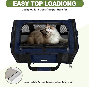 GAPZER Cat Carrier 18x11x11 United Airline Approved, Soft Pet Flying Kennel