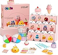 Vista 11 de Kits de arcilla seca al aire – 12 cajas de arcilla mágica de modelado para niños, juego de manualidades de arcilla para moldear temática