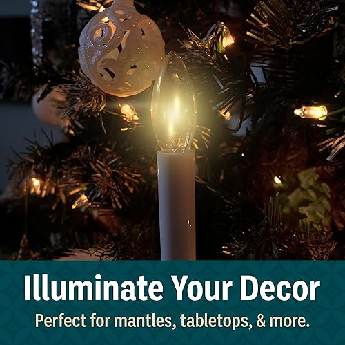 Miniatura 6 de Holiday Joy Kit de velas para ventana, paquete de velas eléctricas de 6 a 9 pulgadas de alto con sensor automático integrado, 2 bombillas y soporte