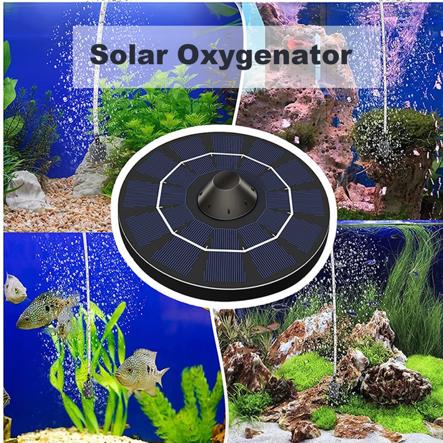 Pompa aeratore solare per laghetto, aeratore per laghetto galleggiante per esterni, ossigenatore per laghetti, pompa ad aria per laghetti, accessorio da giardino esterno
