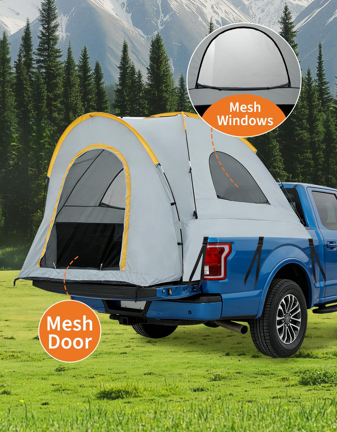 Aptliton Tente De Camping en Tissu Oxford 210D, Tente De Toit pour Voiture Taille 210x165x170 cm, Tente Voiture pour 2 Personnes, Tentes De Camping Et Randonnée Imperméable