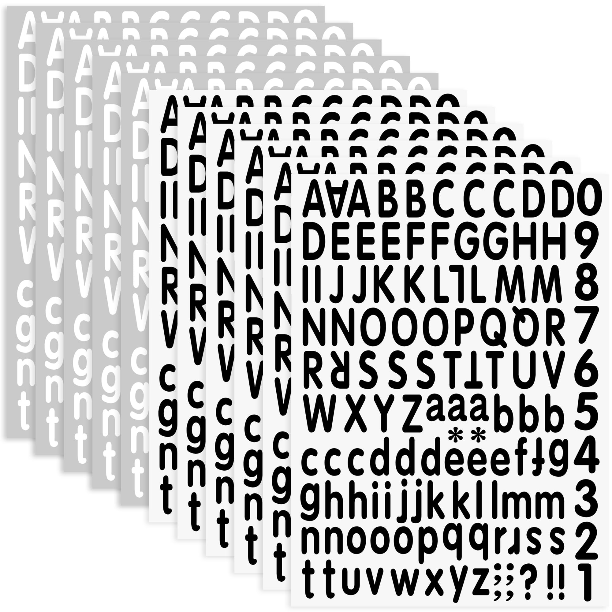 Lettres en vinyle adhésives alphabet noir blanc pour signalisation et loisirs créatifs