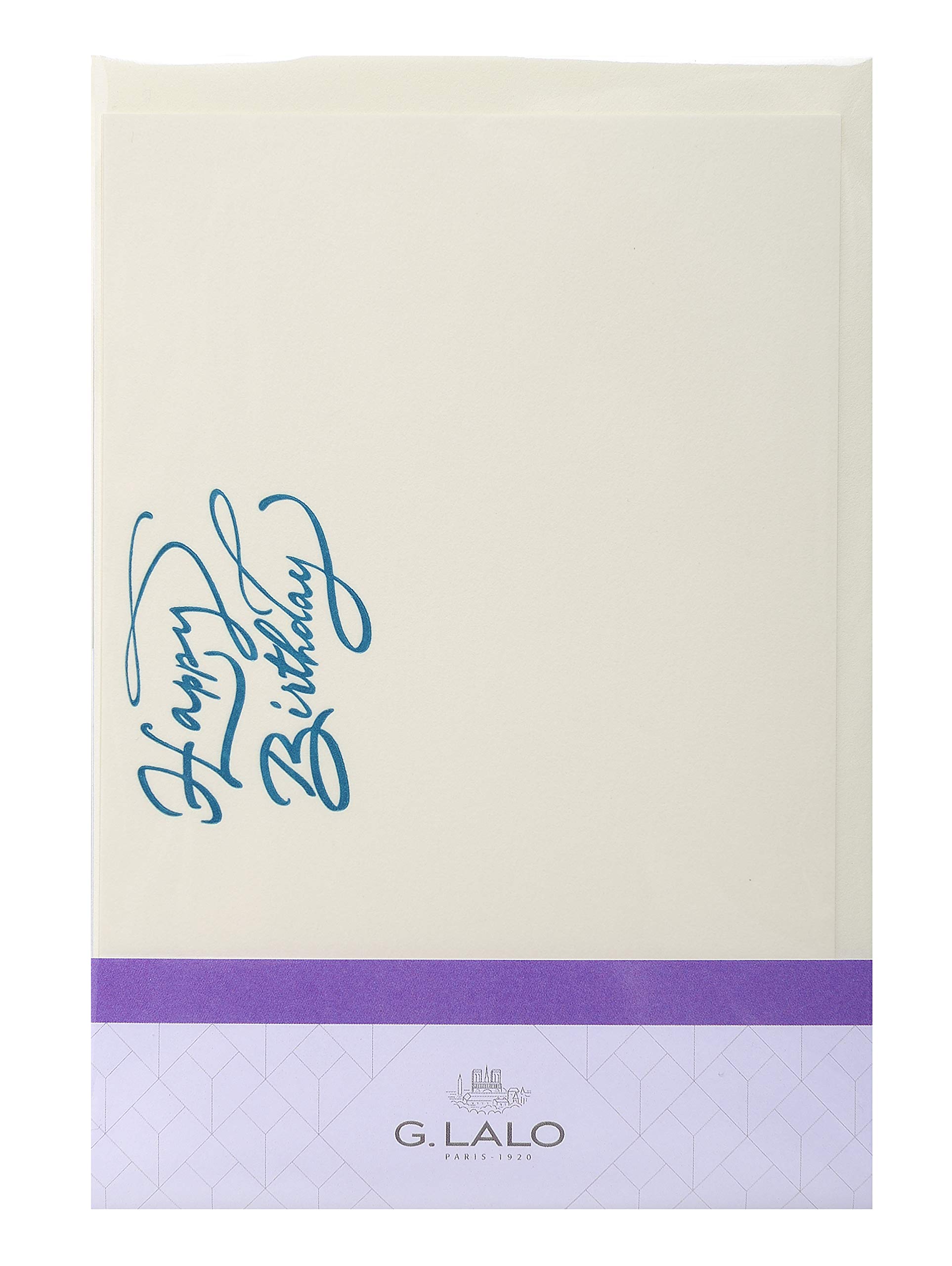 Lalo 60505L - Letterpress Correspondence Including A Single 10.7x15.2cm Single Card and 11.4x16.2cm 350g Envelope, Happy Birthday