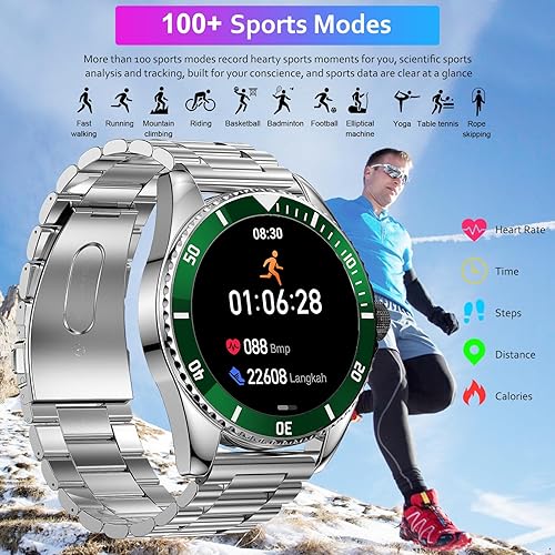 Miniatura 4 de Reloj inteligente (respuestahacer llamadas), monitor de fitness de 1.32 pulgadas, monitor de frecuencia cardíaca, sueño, podómetro, calorías, 100