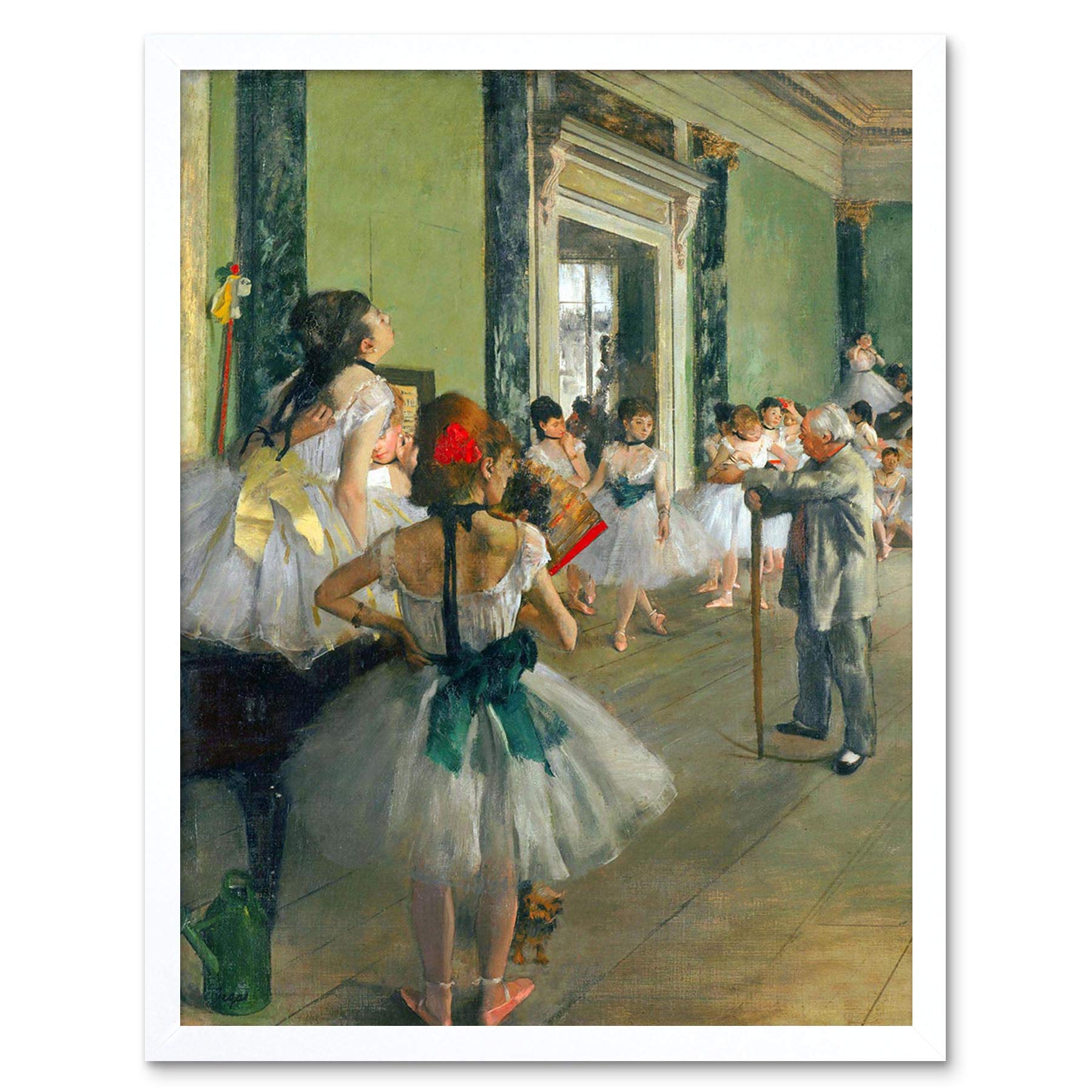 Wee Blue Coo Edgar Degas Ballet Class Old Master Painting Art Print Framed Poster Wall Decor 12X16 Inch
