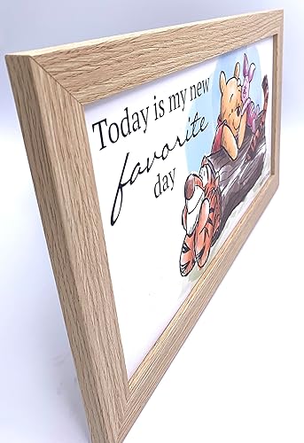 Miniatura 4 de Silver Buffalo Disney Winnie the Pooh and Friends Gel Coat 10 x 18 pulgadas enmarcado MDF arte de pared  Winnie the Pooh cita inspiradora "Today is