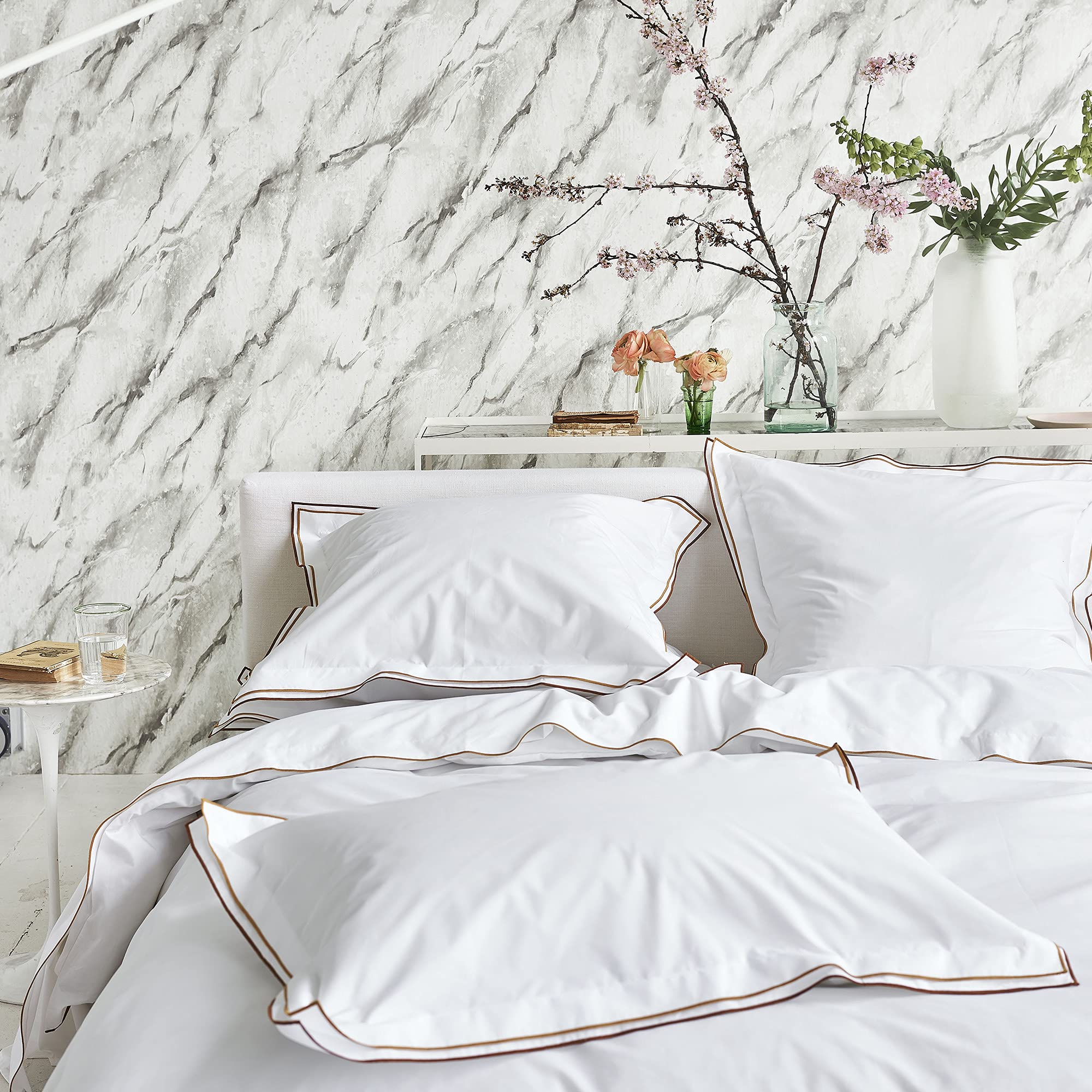 Designers Guild Astor Duvet Cover, Cotton, Chestnut/Ochre, 240 x 220 cm