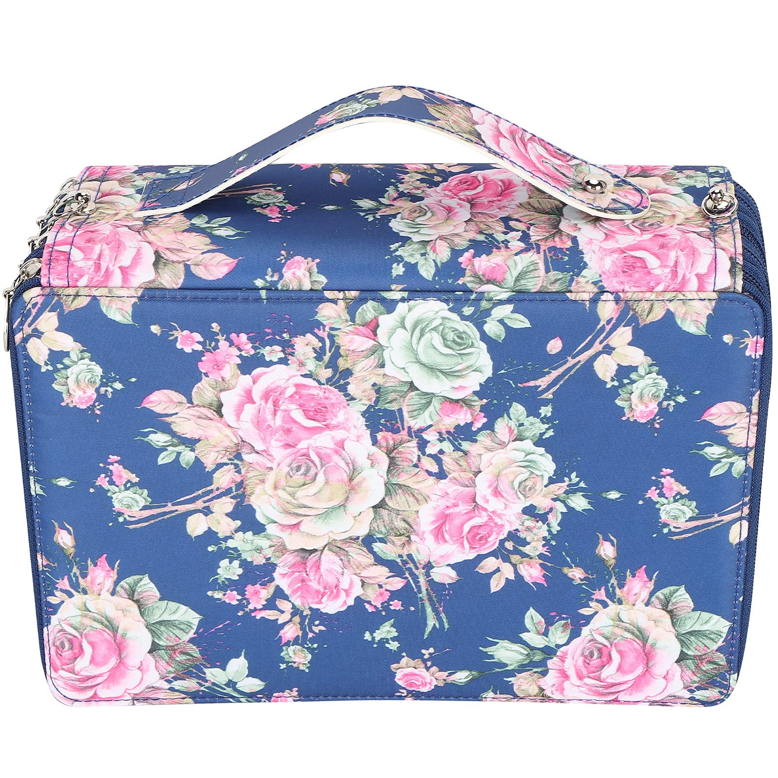 Trousse à crayons en cuir PU noir avec 252 emplacements et fermeture éclair multicouche - 8