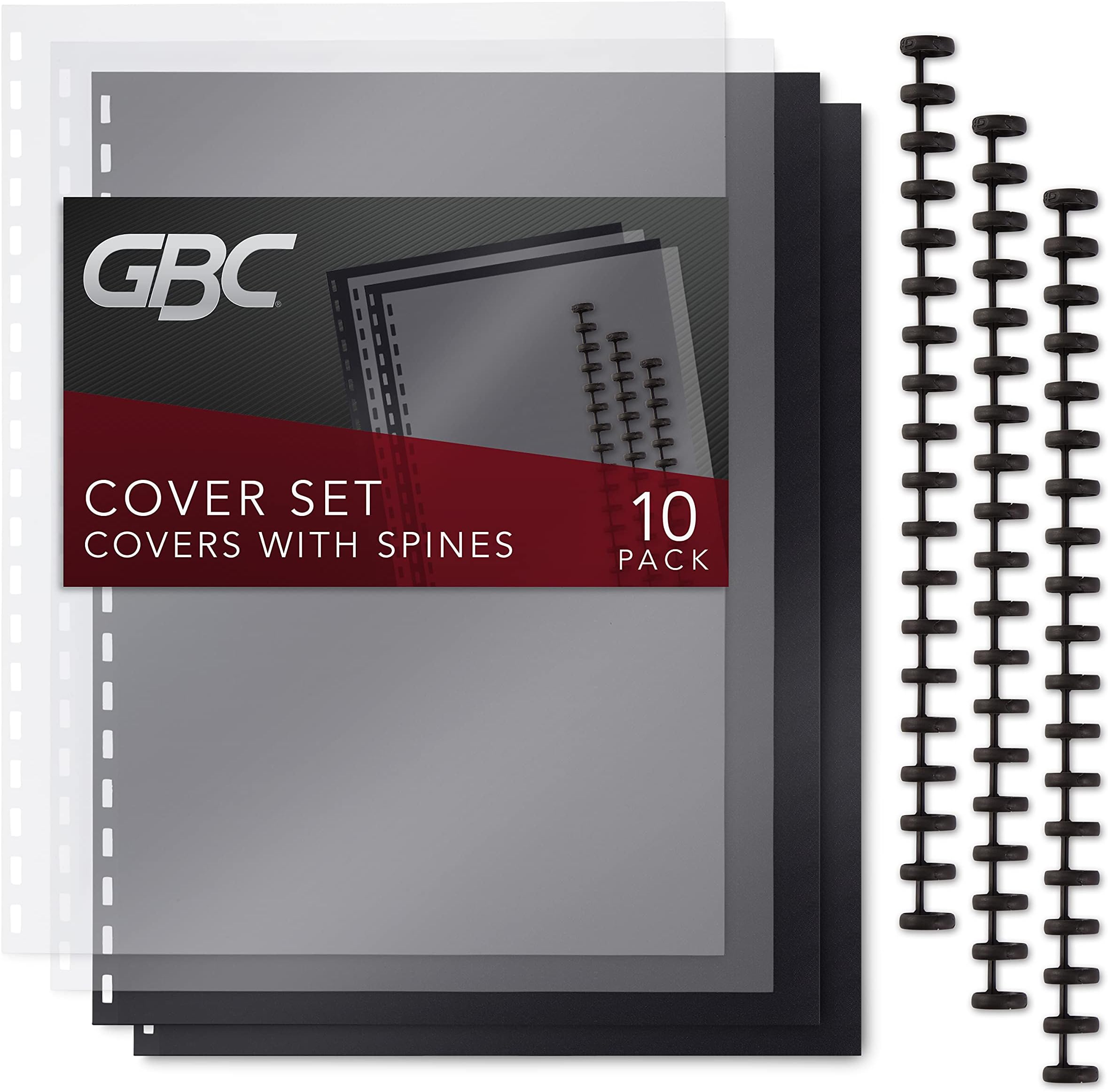 ZipBind Pre-Punched Cover Set, Clear/Black, 10-Pack (26003)