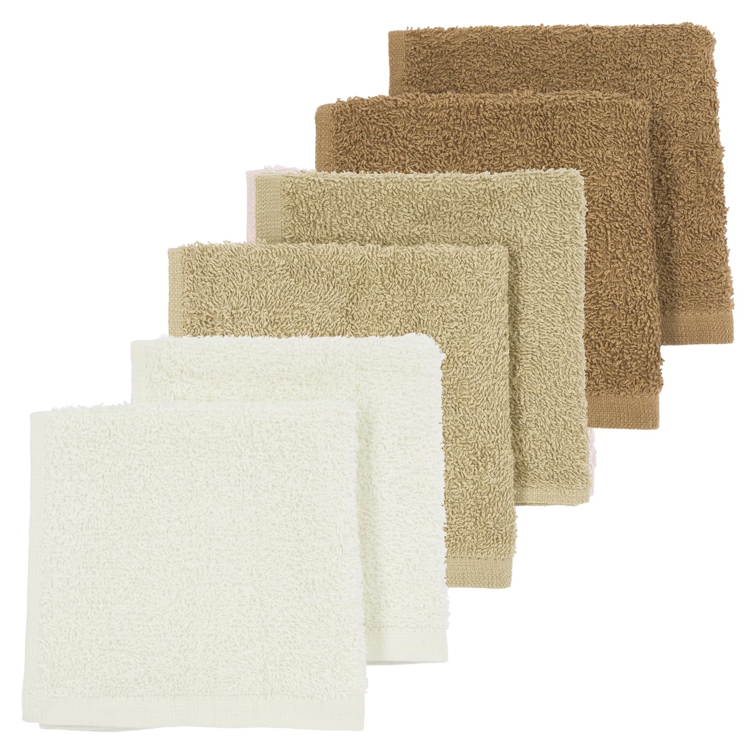Meyco Baby Burp Cloths Terry Towelling – Off White/Sand/Toffee – 30 x 30 cm – Pack of 6 – Oeko-Tex Standard 100 — image 1