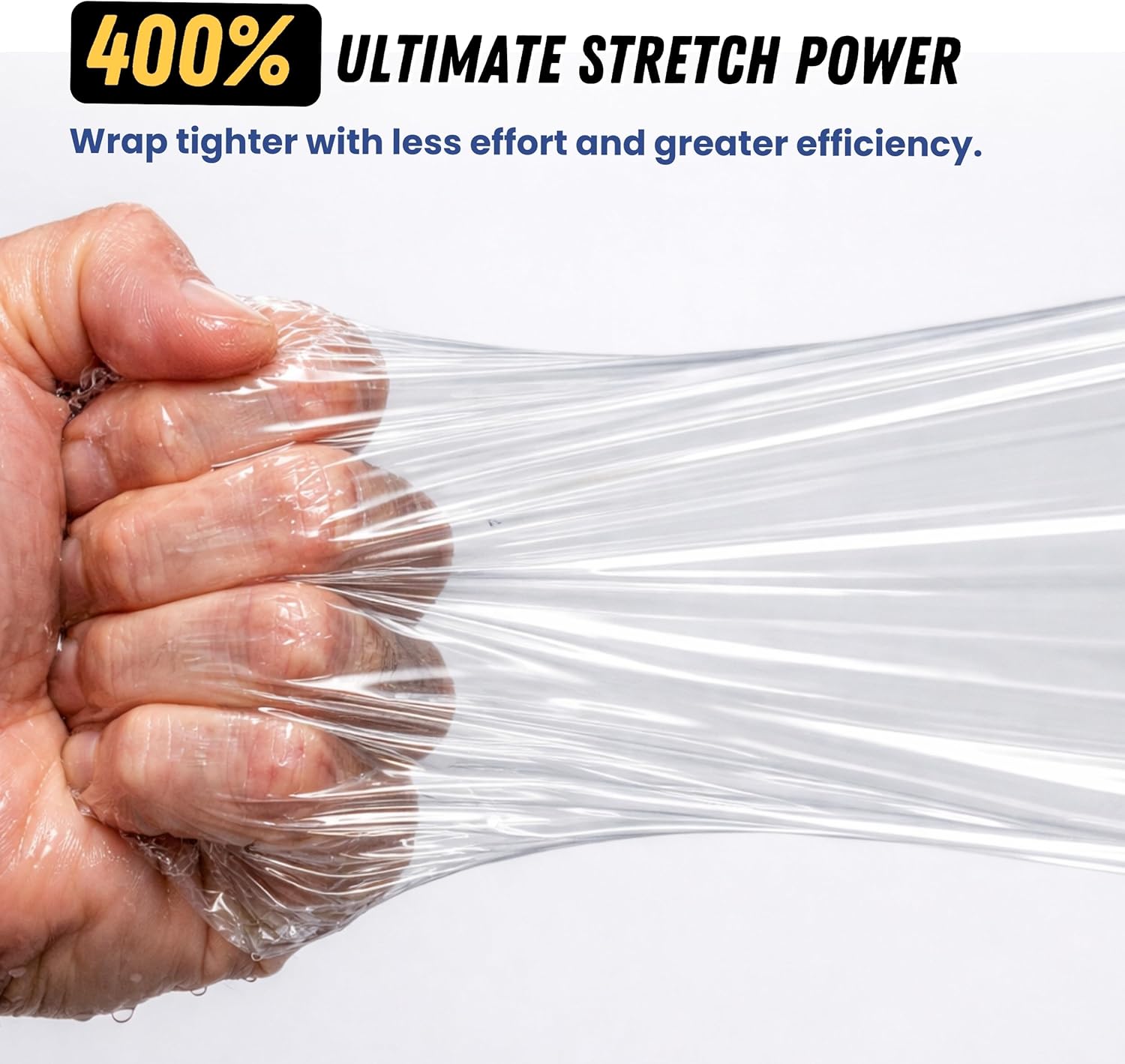 5Seconds Industrial Pallet Stretch Wrap 20” x 1000 Ft (4 Pack), 80 Gauge Clear Stretch Film, 400% Stretch, Self-Adhering Heavy Duty Plastic Shrink Wrap Clear Wrap with Handles for Moving & Shipping