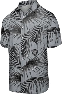 NFL Mens NFL Team Logo Floral Aloha Tropical Button Up Shirt