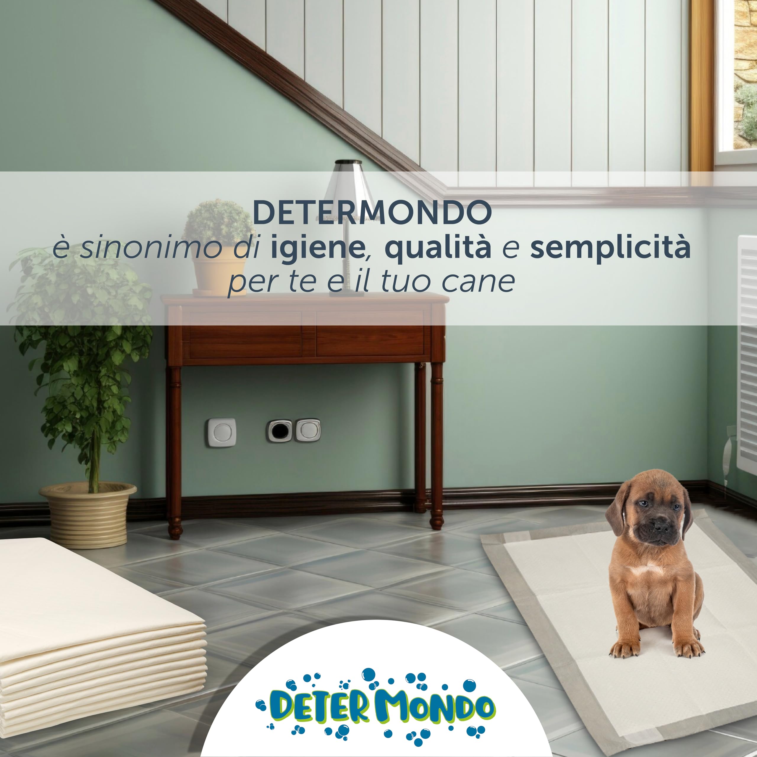 DETERMONDO 240 Tappetini Igienici Per Cani 60x90 Con Carboni Attivi Super Assorbenti Traversine Con Adesivo Antiscivolo Ideali Per Addestramento Cuccioli Neutralizza Odori Ed Evita Le Perdite