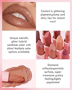 Amazon.com : Diamond Glitter Matte Lipstick,Longlasting Waterproof