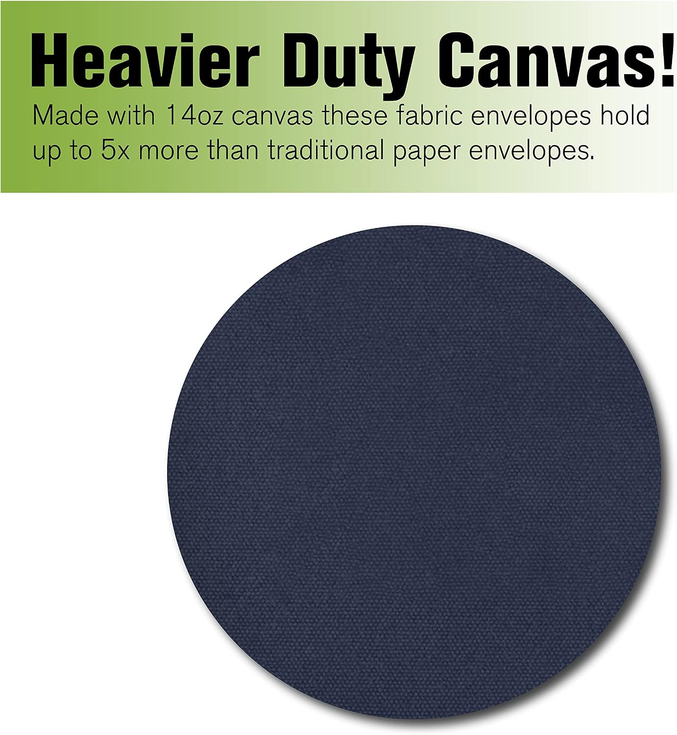 BankSupplies 14 oz Canvas Interoffice Mailer 14W x 11H Navy Blue Transit Bag with Zipper and Grommet