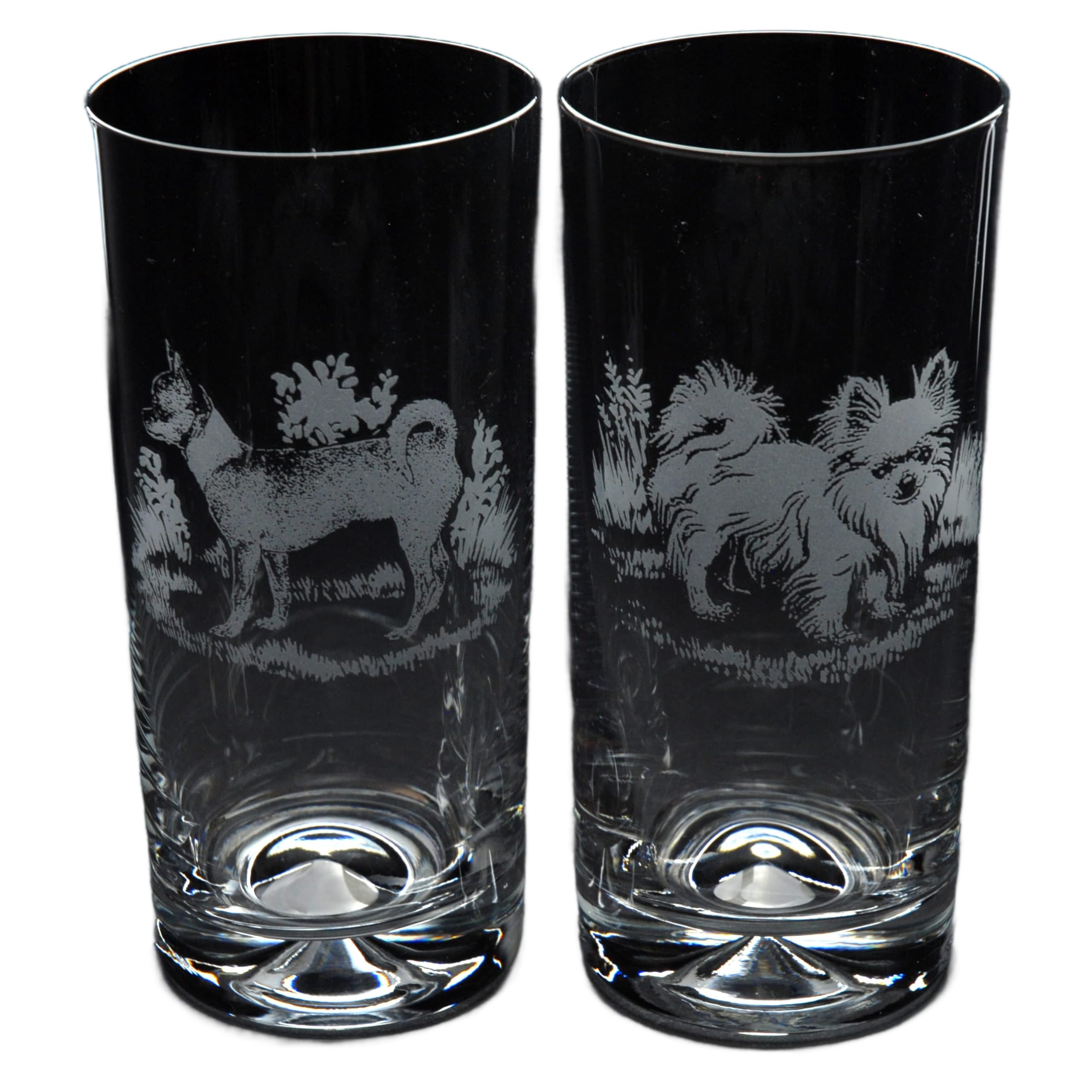 GLYPTIC Glass Art Chihuahua Dog Placement Hand Etched/Engraved Highball Glass — image 1