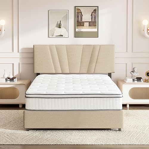 Miniatura 9 de Colchón de tamaño individual, colchón híbrido individual de 10 pulgadas, colchón de espuma viscoelástica de gel de firmeza media, colchón en una