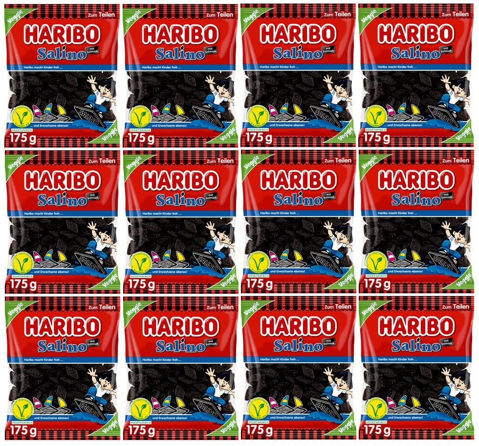 12 torebek Haribo Salino a 175 g (12 x 175 g) Veggie Lukrecja