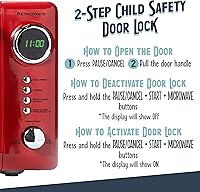 Vista 7 de Nostalgia Horno microondas retro compacto para encimera, 0.7 pies cúbicos, 700 vatios con pantalla digital LED, bloqueo para niños, interior fácil