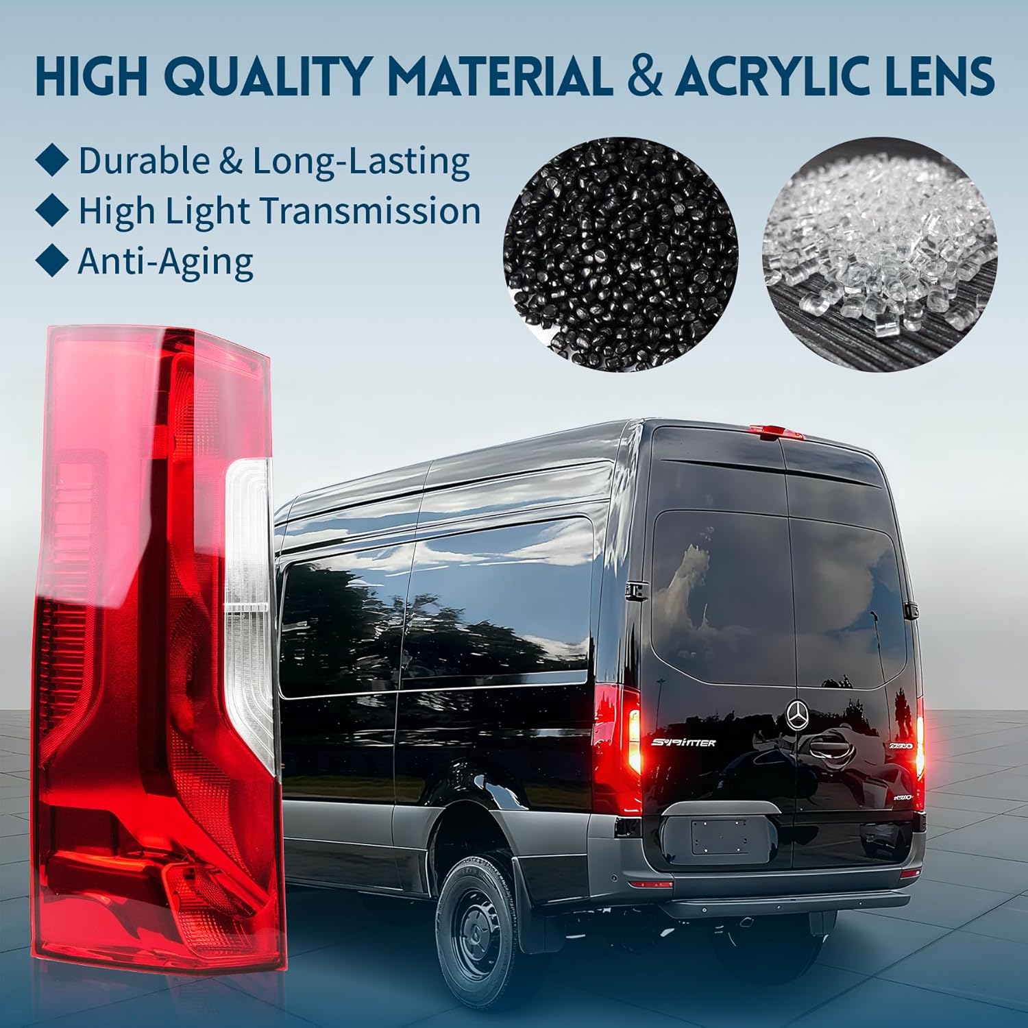 Replacement Driver Side Tail Light Without Circuit for Mercedes Sprinter and Freightliner Sprinter for 2019-2023, Taillights, Left Rear Brake Lamp w/o Bulbs Harness