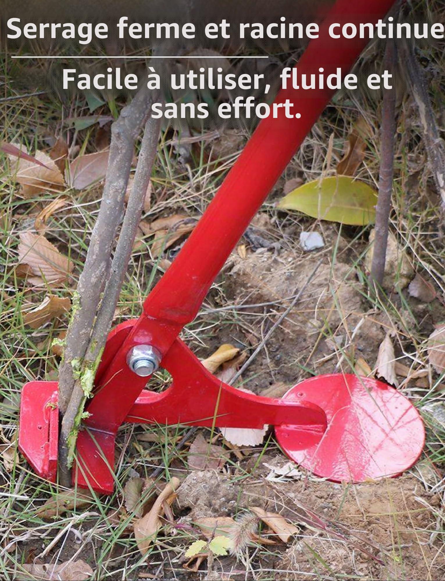 Extracteur de racines d'arbre portable, arracheur de souches manuel avec pince réglable et poignée antidérapante, outil d'extraction de poteaux de clôture et de jeunes arbres