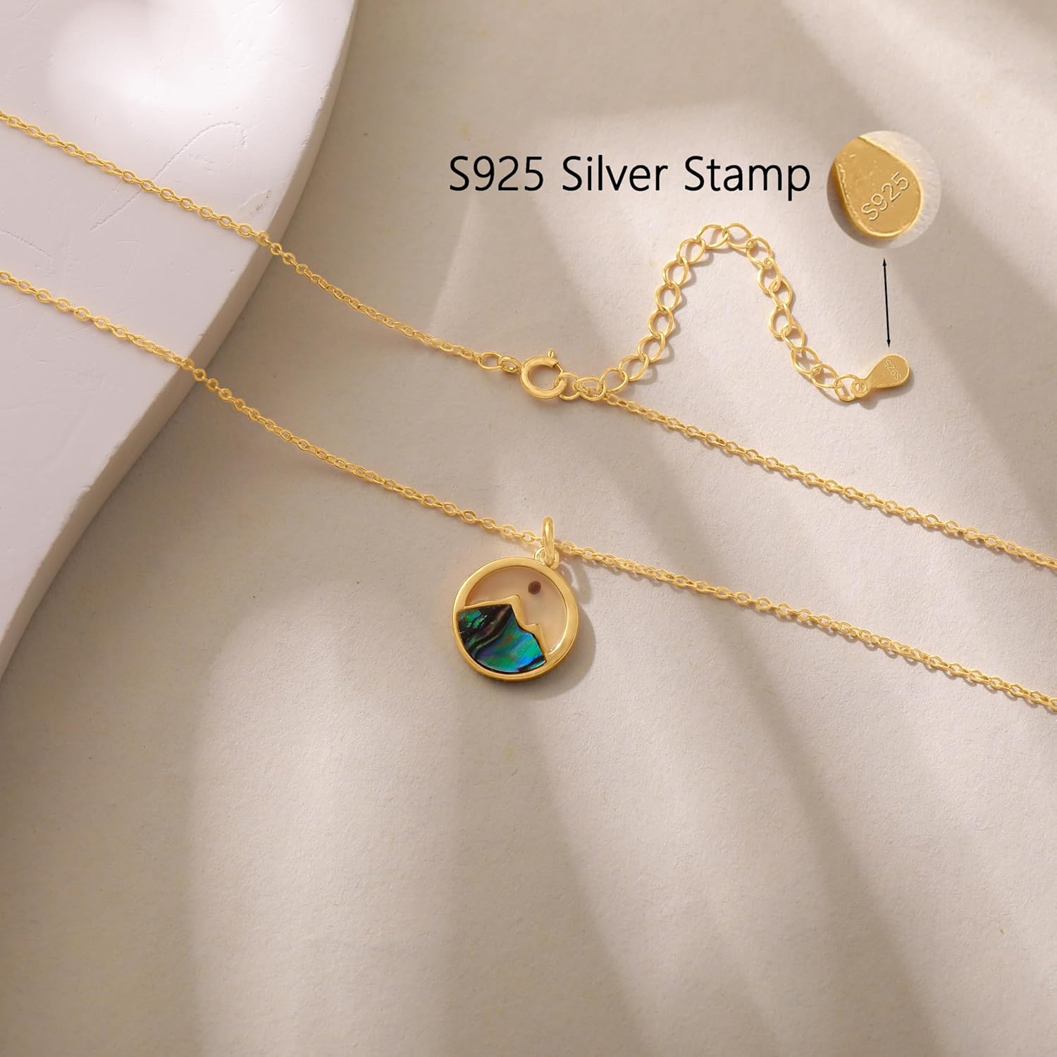 Mountain Mustard Seed Necklace 925 Sterling Silver Faith Christian Necklace for Women 14K Gold Plated Geometric Rhombus Pendant Necklace Jewelry Baptism Confirmation Religious Mothers Day Gifts - Image 6