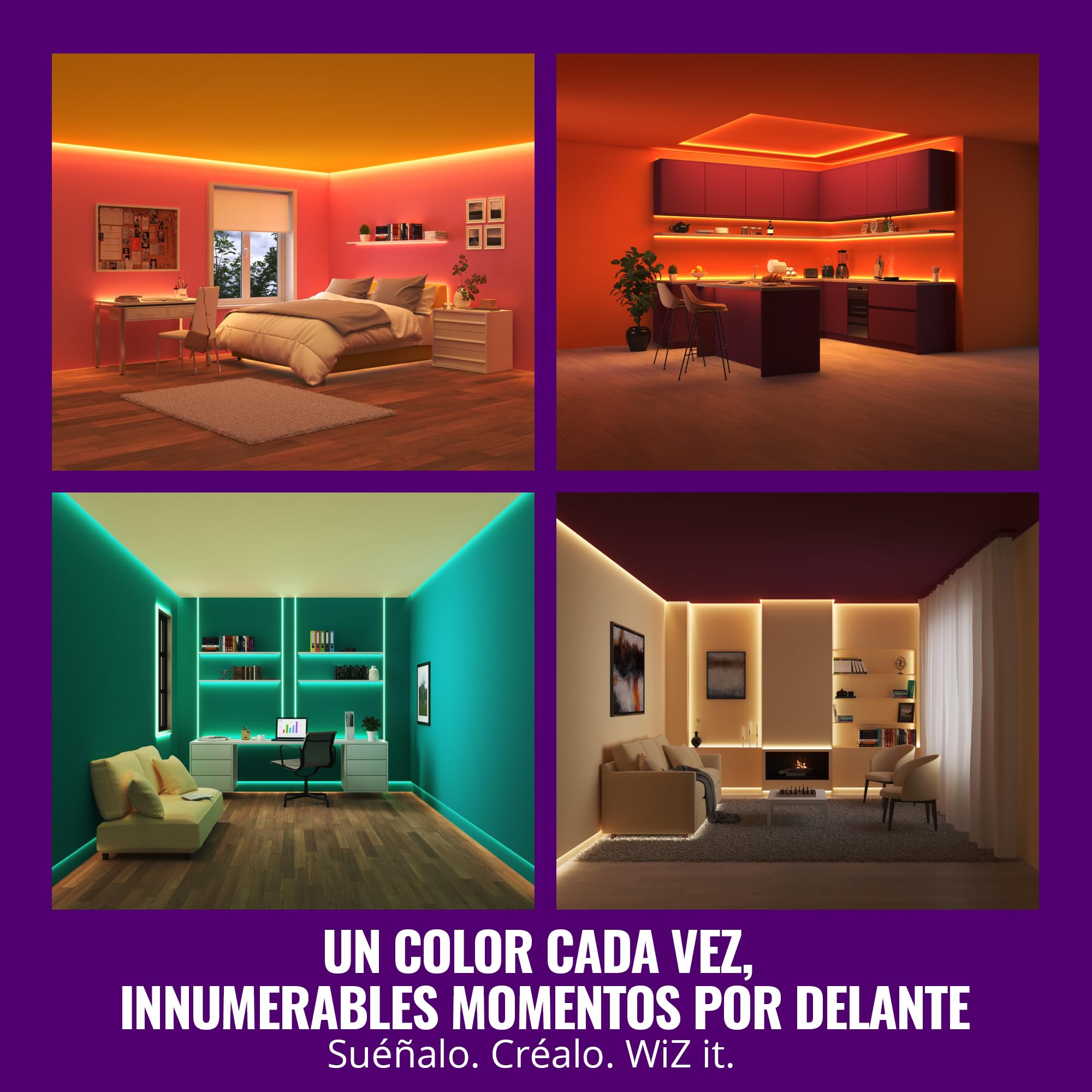 WiZ - Tira led inteligente 30m, RGB, incluye alimentador, hasta 16 millones de colores, conéctala vía WIFI, con tecnología SpaceSense,control via App o Voz y compatible con Alexa y Google Home
