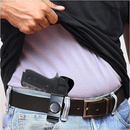 Miniatura 2 de PH - Funda de cuero genuino para pistola Beretta 92FS, funda de cuero Iwb táctica para pistola Iwb, funda de transporte oculta de cuero, cómoda