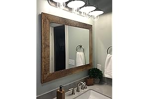 Shiplap Rustic Wood Framed Mirror: Wall Decor with a Barnwood Edge