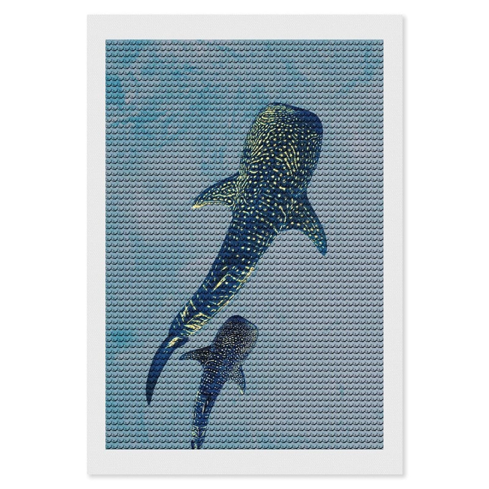 Junmoney Ocean Giants Diamond Painting Set 8"x12", for Beginners, Modern Decor, Simple to Start, Gift Idea, Pleasing Wall Art Project