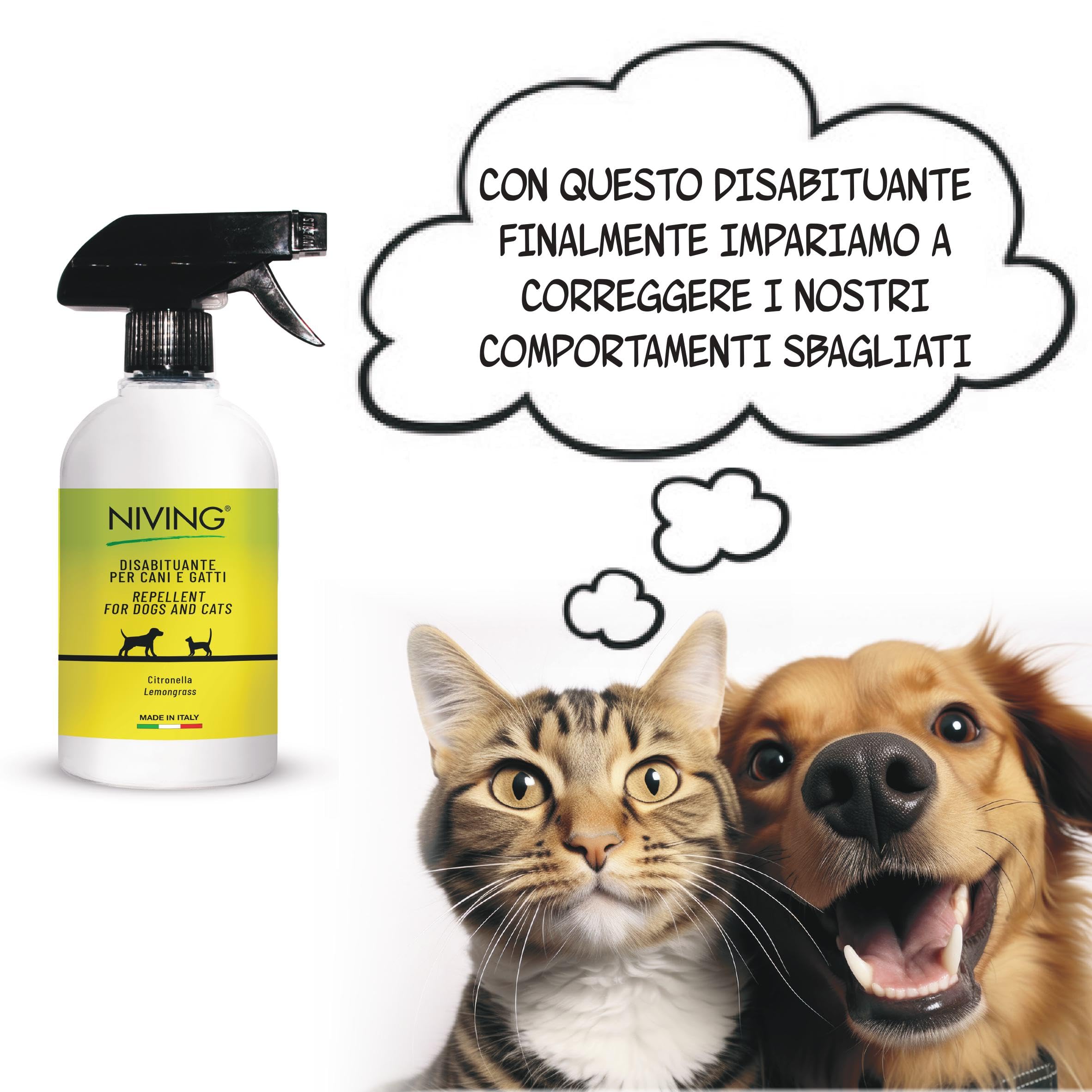 Niving Disabituante per cani e gatti 500 ml spray citronella