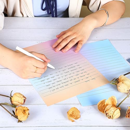 Miniatura 5 de Patelai 120 hojas de papel de escritura, 8.5 x 11 pulgadas, papel de escritura de letras forradas de doble cara, lindo juego de papelería para