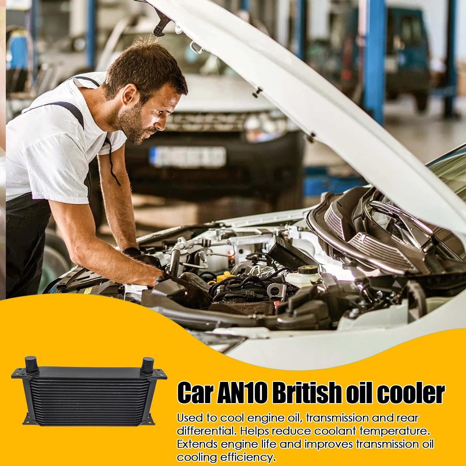 Enfriador de aceite de transmisión,Enfriador de radiador de aceite | de enfriamiento del enfriador del de aceite del automóvil multipropósito,Práctico radiador de aceite para coche,