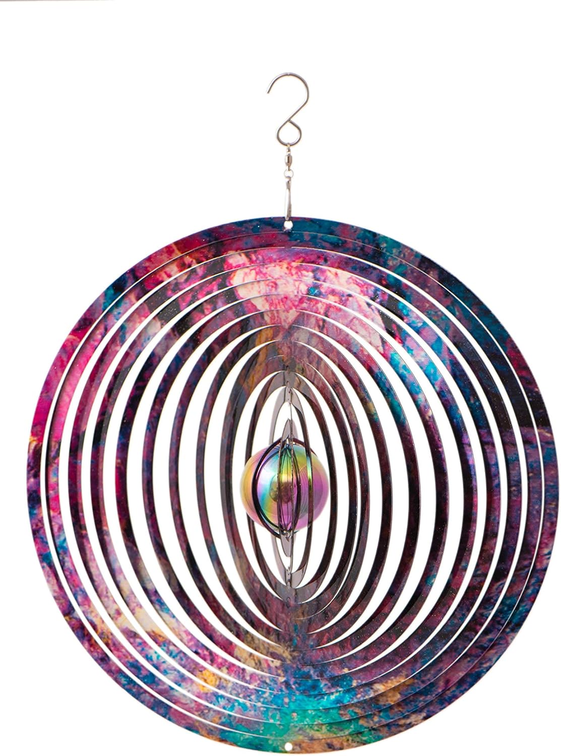 Galaxy Wind Spinners for Yard and Garden, Metal Ornaments for Garden Décor, Outdoor Wind Spinner, Galaxy Gifts, Outdoor Decoration, 12 inch Wall Décor by ISEO
